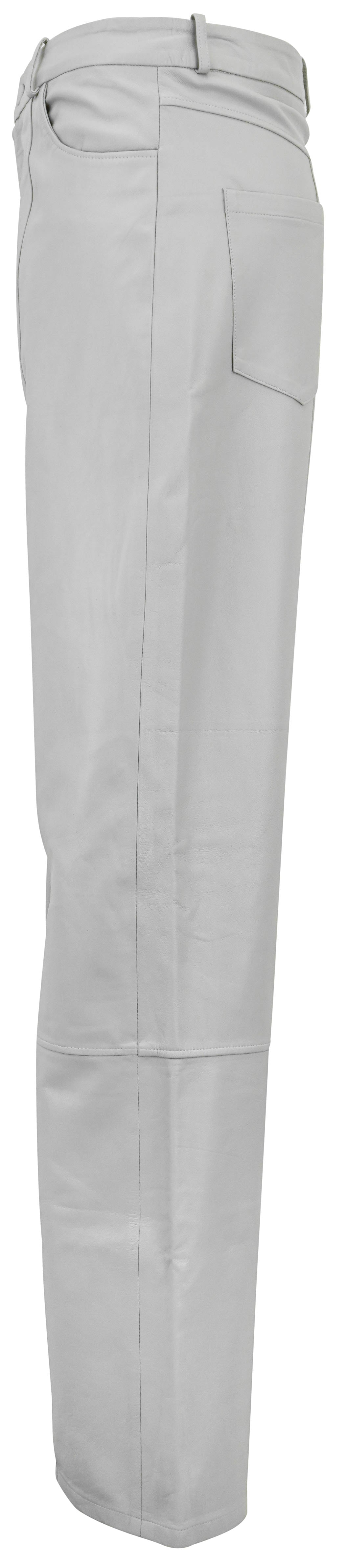 Zeynep Arcay Leather Pants in Grey Silence - Discounts on Zeynep Arcay at UAL