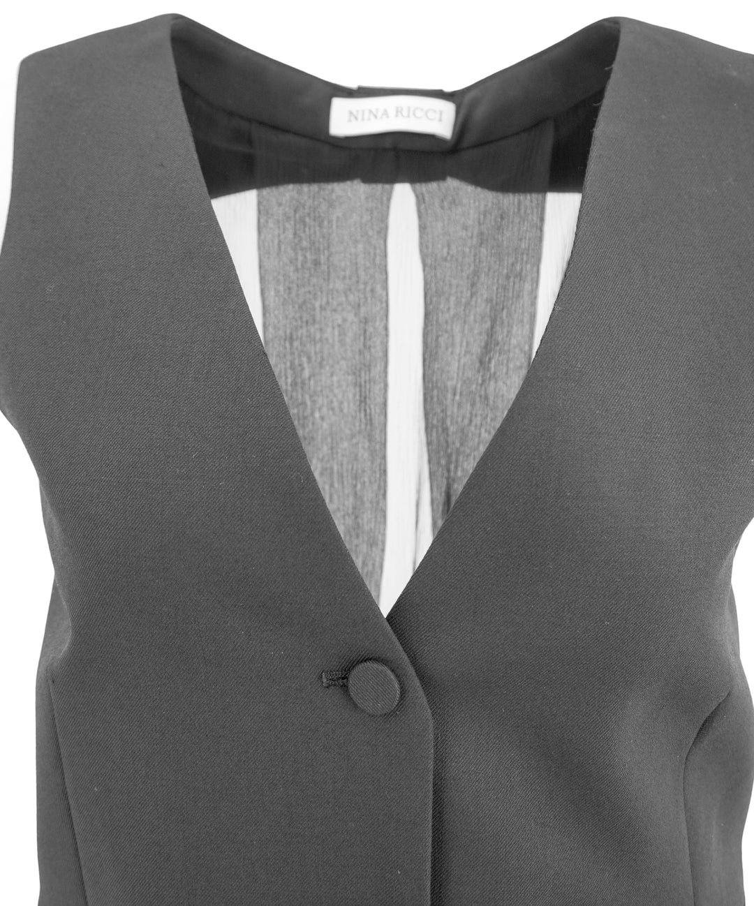 Nina Ricci Vest with Long Train in Black