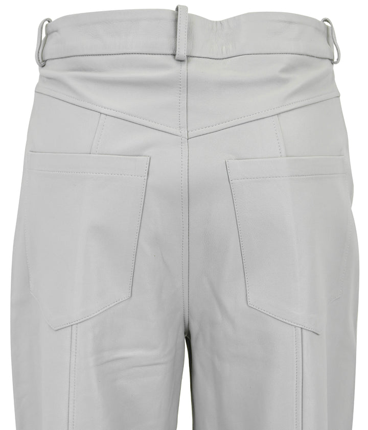 Zeynep Arcay Leather Pants in Grey Silence - Discounts on Zeynep Arcay at UAL