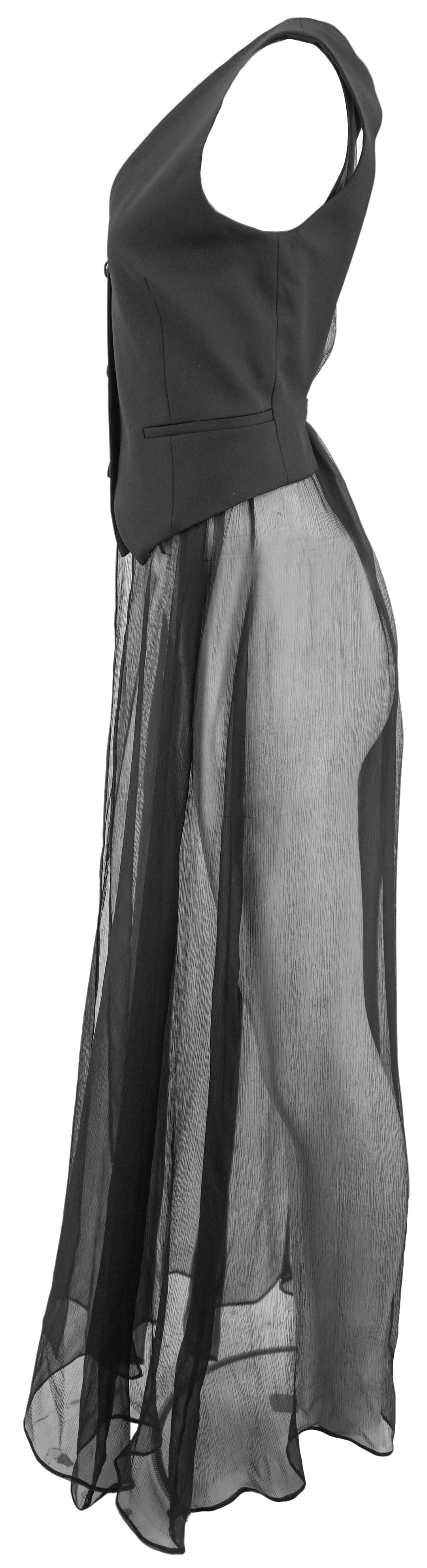 Nina Ricci Vest with Long Train in Black