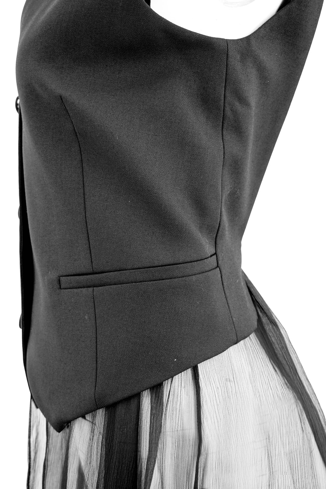 Nina Ricci Vest with Long Train in Black