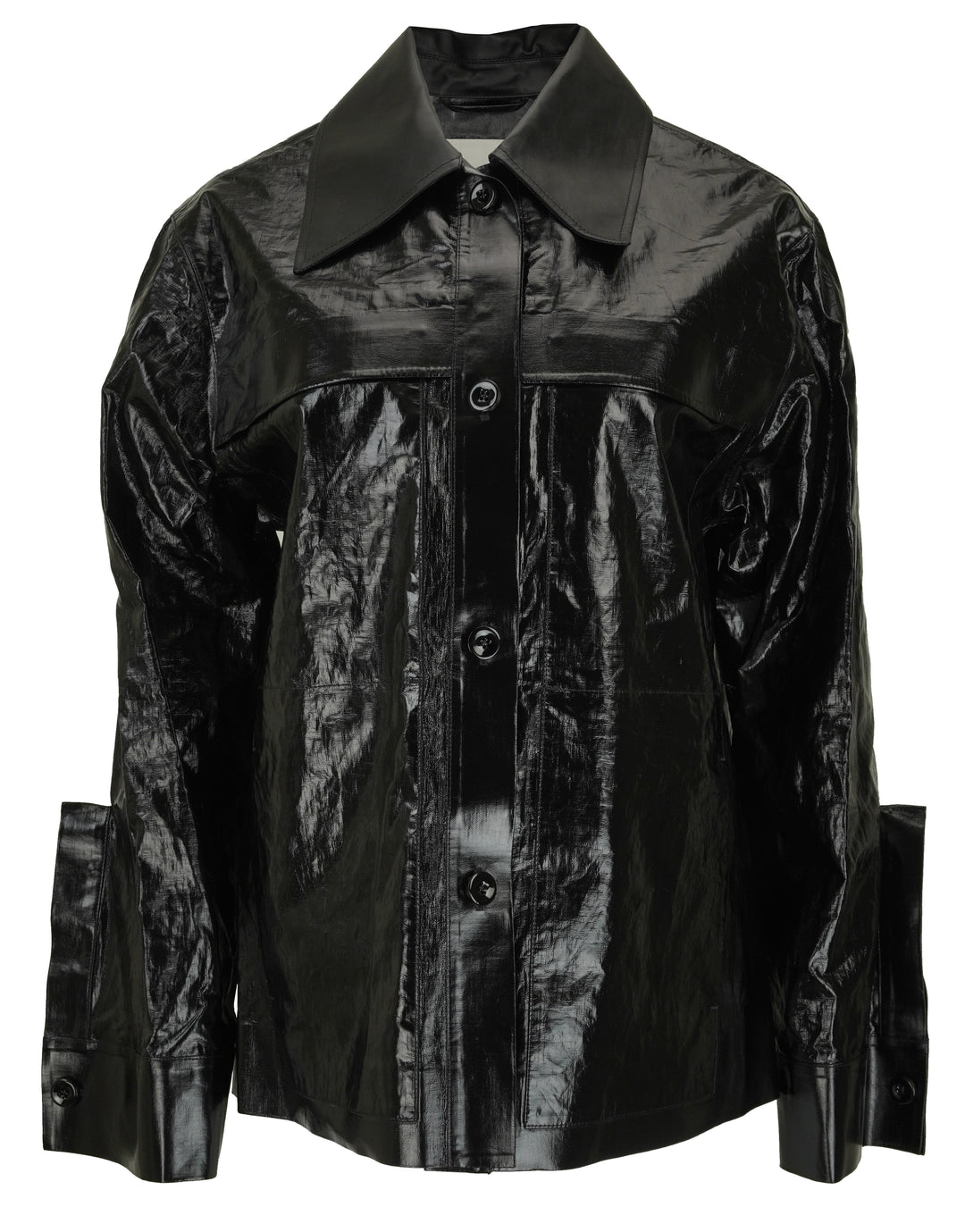 Jil Sander Shiny Coated Linen Sport Jacket in Black - Discounts on Jil Sander at UAL