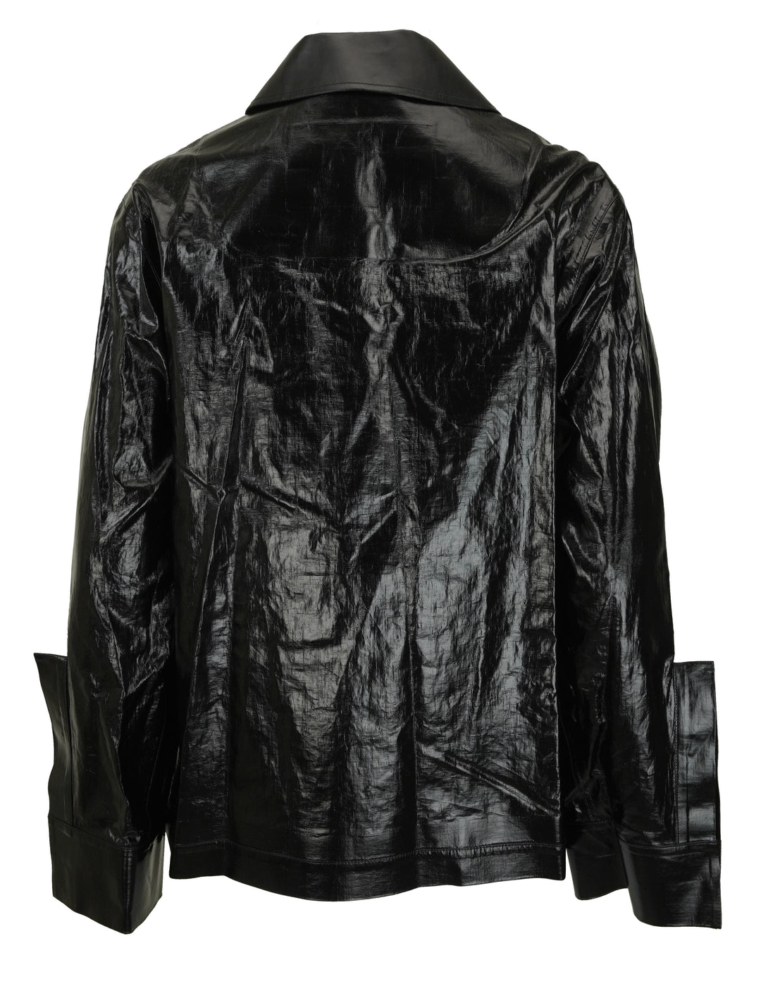 Jil Sander Shiny Coated Linen Sport Jacket in Black - Discounts on Jil Sander at UAL