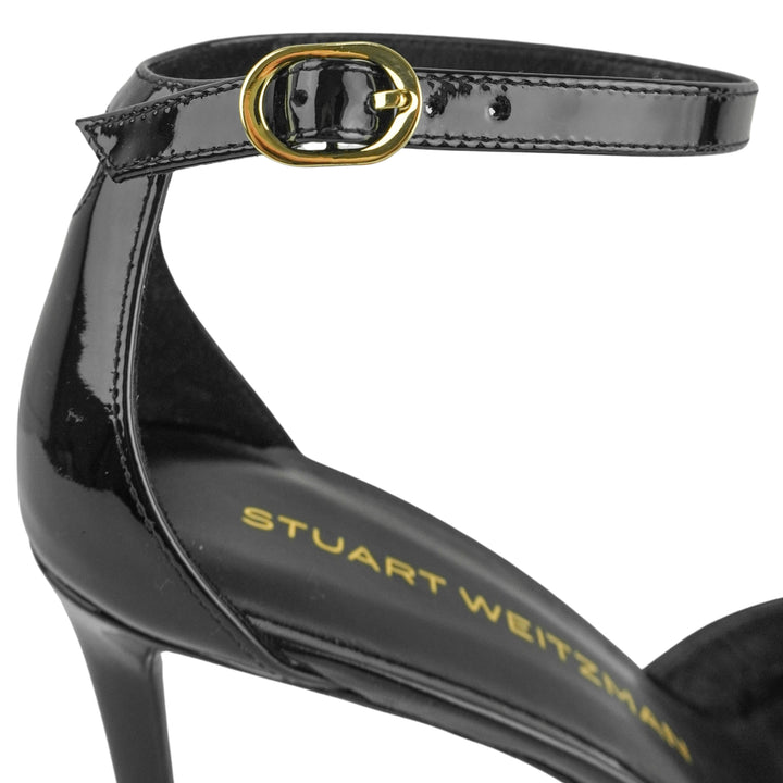 Stuart Weitzman Nudistia 75 Sandal in Black Patent Leather - Discounts on Stuart Weitzman at UAL