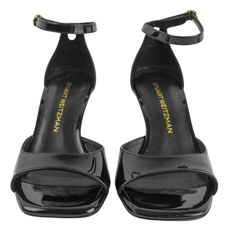Stuart Weitzman Nudistia 75 Sandal in Black Patent Leather - Discounts on Stuart Weitzman at UAL