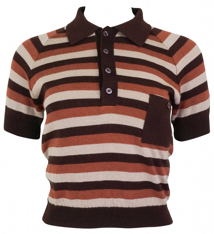 Alix of Bohemia Lessi Striped Polo in Sandstone Multi - Discounts on Alix of Bohemia at UAL