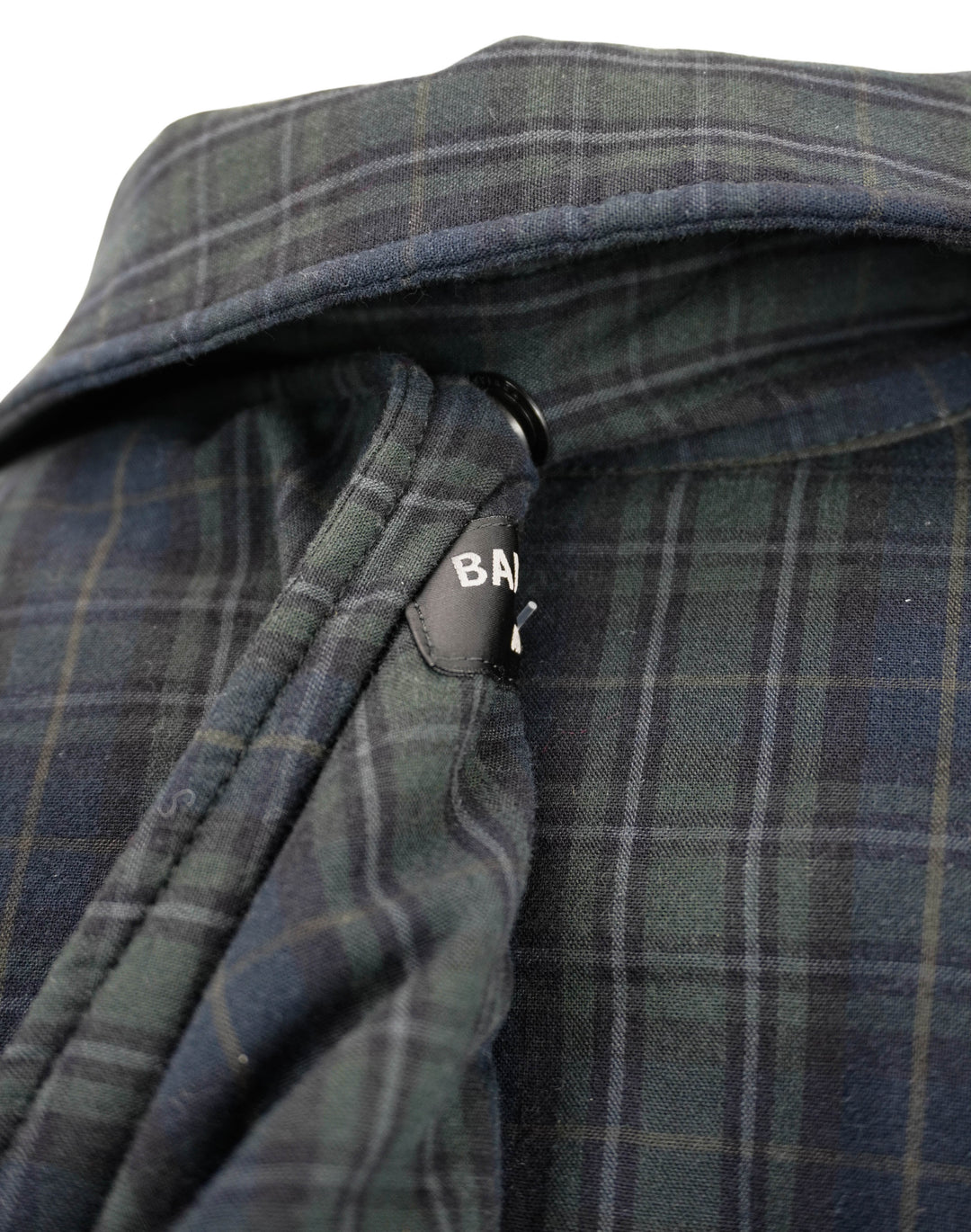 Balenciaga Oversized Padded Flannel Shirt in Navy/Geen