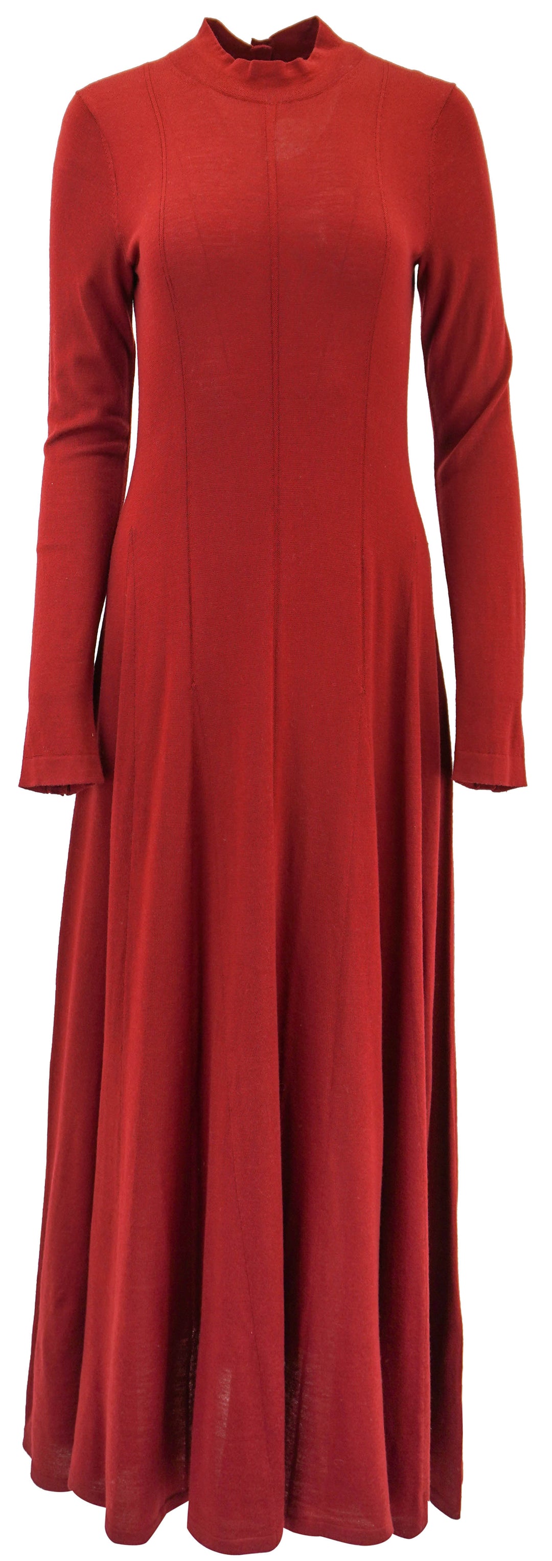 Maria McManus Godet Wool Button Dress in Burgundy - Discounts on Maria McManus at UAL