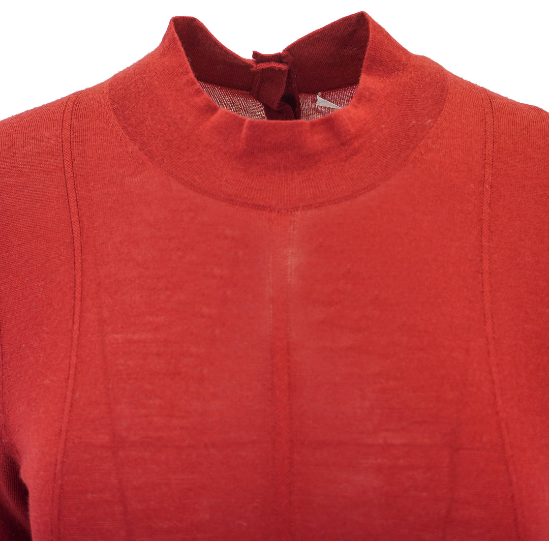 Maria McManus Godet Wool Button Dress in Burgundy - Discounts on Maria McManus at UAL