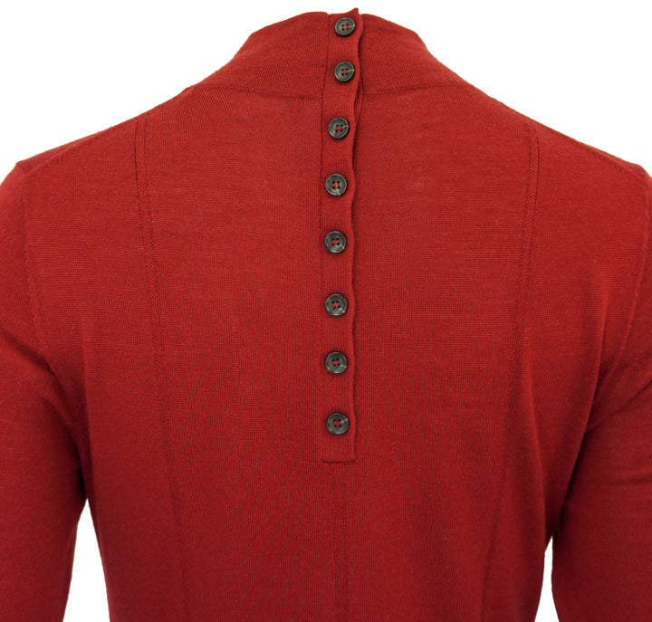 Maria McManus Godet Wool Button Dress in Burgundy - Discounts on Maria McManus at UAL