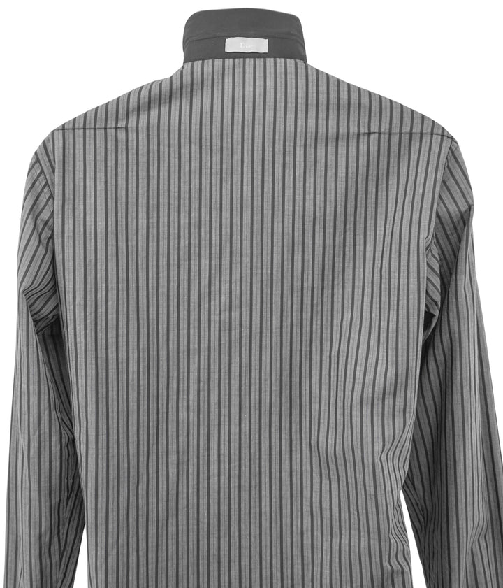 Dior Striped Button Down in Black and Grey - Discounts on Dior at UAL