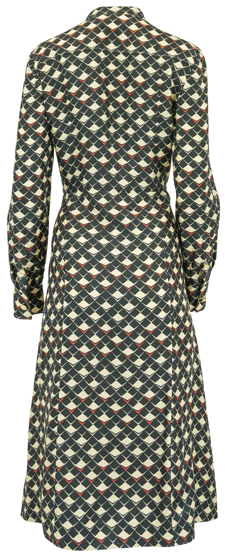 Valentino Pattern Twill Dress in Black/Cream