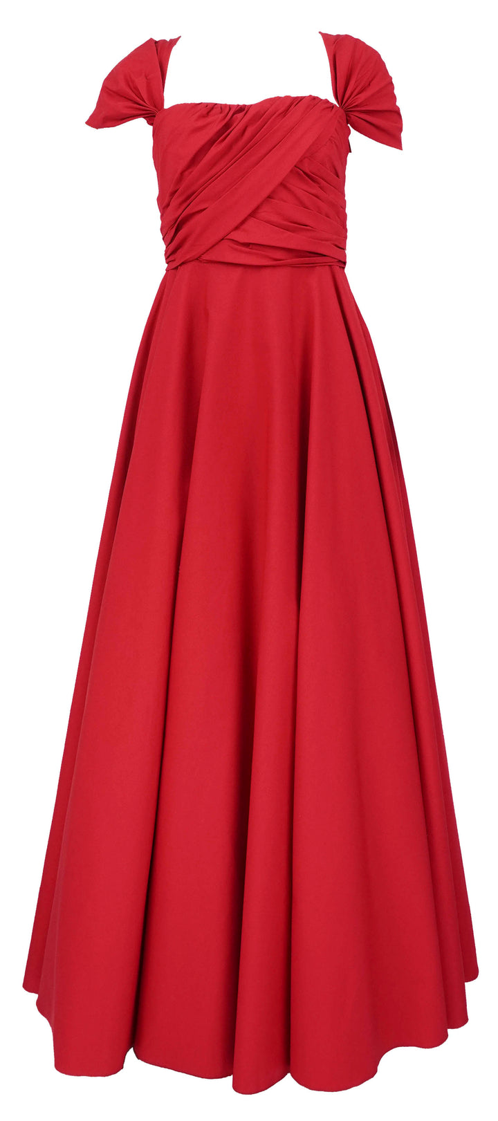 Giambattista Valli Long Corsage Poplin Dress in Red - Discounts on Giambattista Valli at UAL