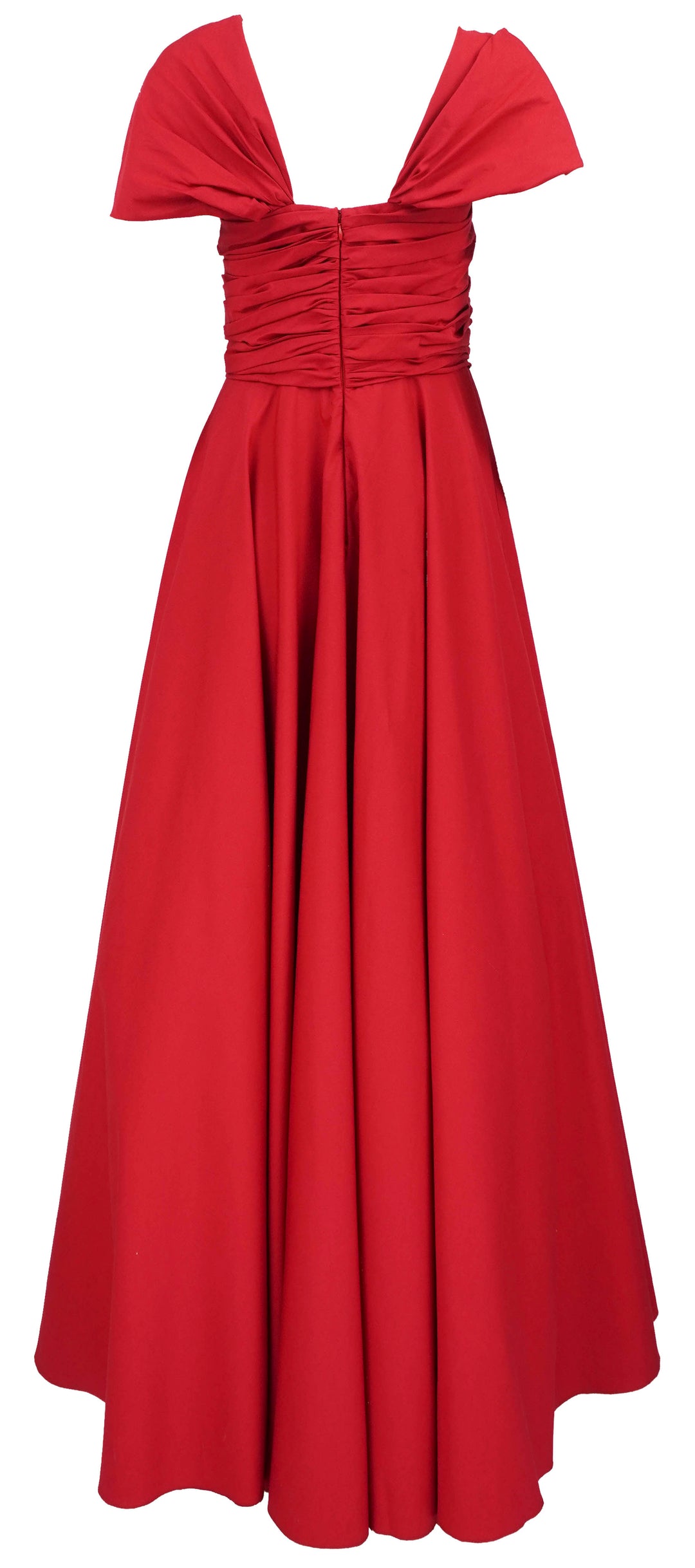 Giambattista Valli Long Corsage Poplin Dress in Red - Discounts on Giambattista Valli at UAL