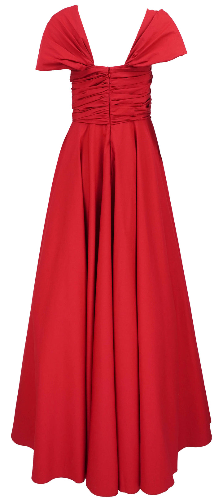 Giambattista Valli Long Corsage Poplin Dress in Red - Discounts on Giambattista Valli at UAL