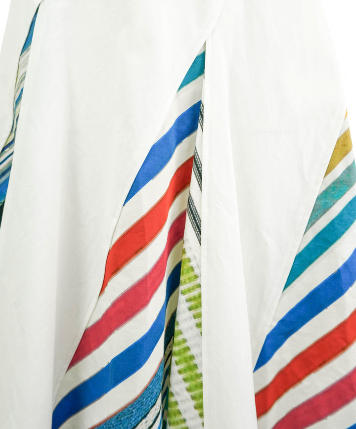 Rosie Assoulin Plot Twist Poplin Polo Dress in White Multi - Discounts on Rosie Assoulin at UAL