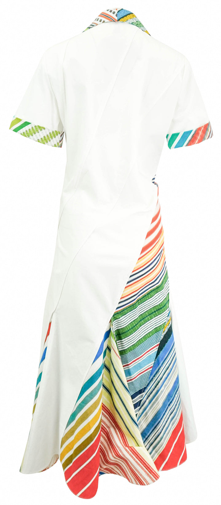 Rosie Assoulin Plot Twist Poplin Polo Dress in White Multi - Discounts on Rosie Assoulin at UAL