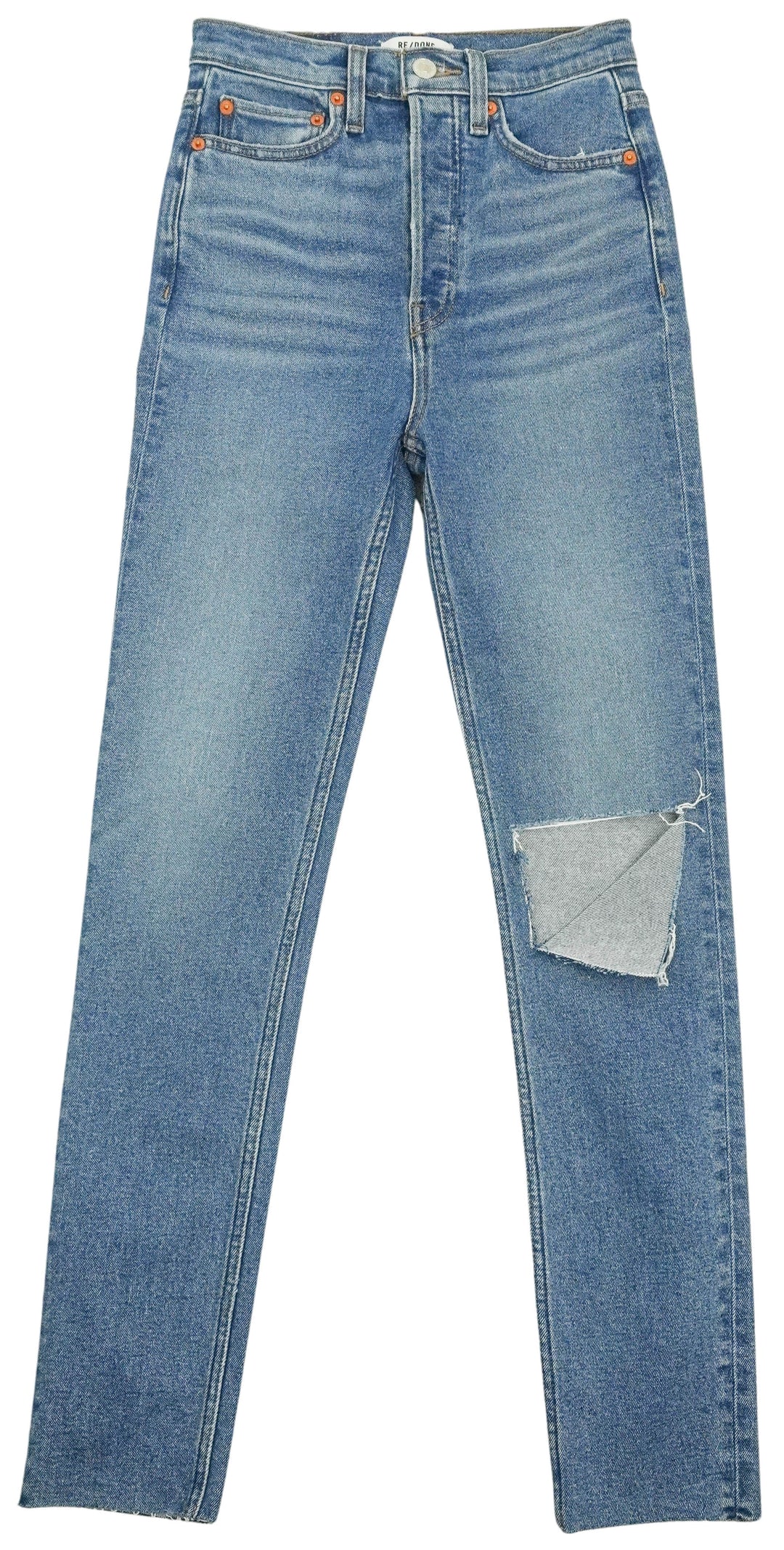 RE/DONE 90s Ultra High Rise Skinny in Broken Rip - Discounts on RE/DONE at UAL