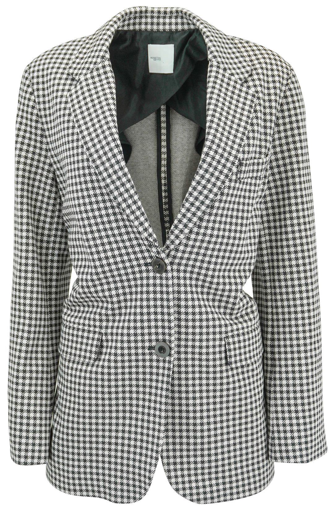 Rosetta Getty Houndstooth Print Blazer in Black and White - Discounts on Rosetta Getty at UAL