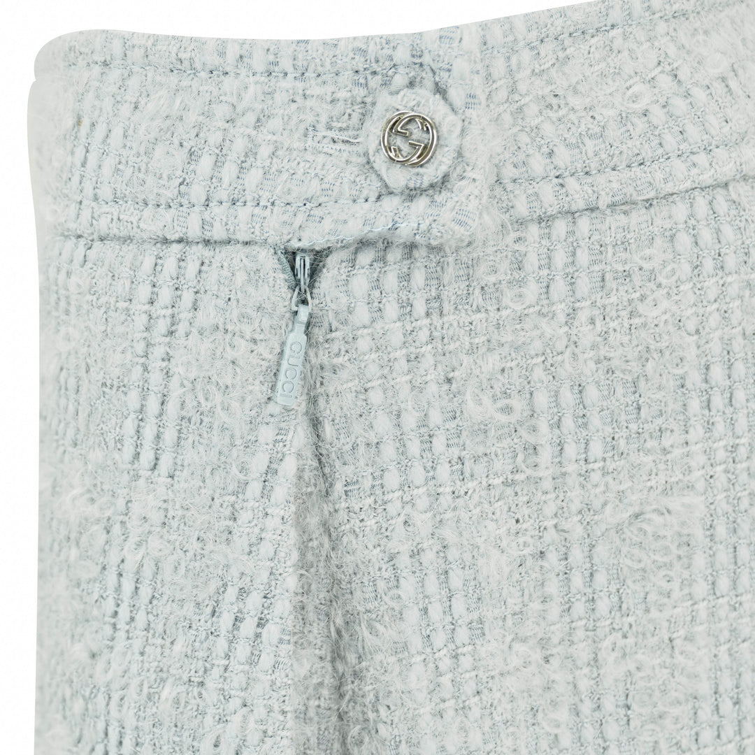 Gucci Tweed Skirt in Light Blue - Discounts on Gucci at UAL