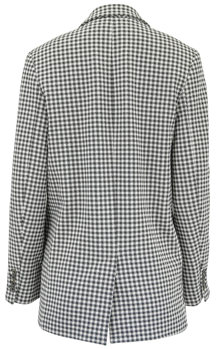Rosetta Getty Houndstooth Print Blazer in Black and White - Discounts on Rosetta Getty at UAL