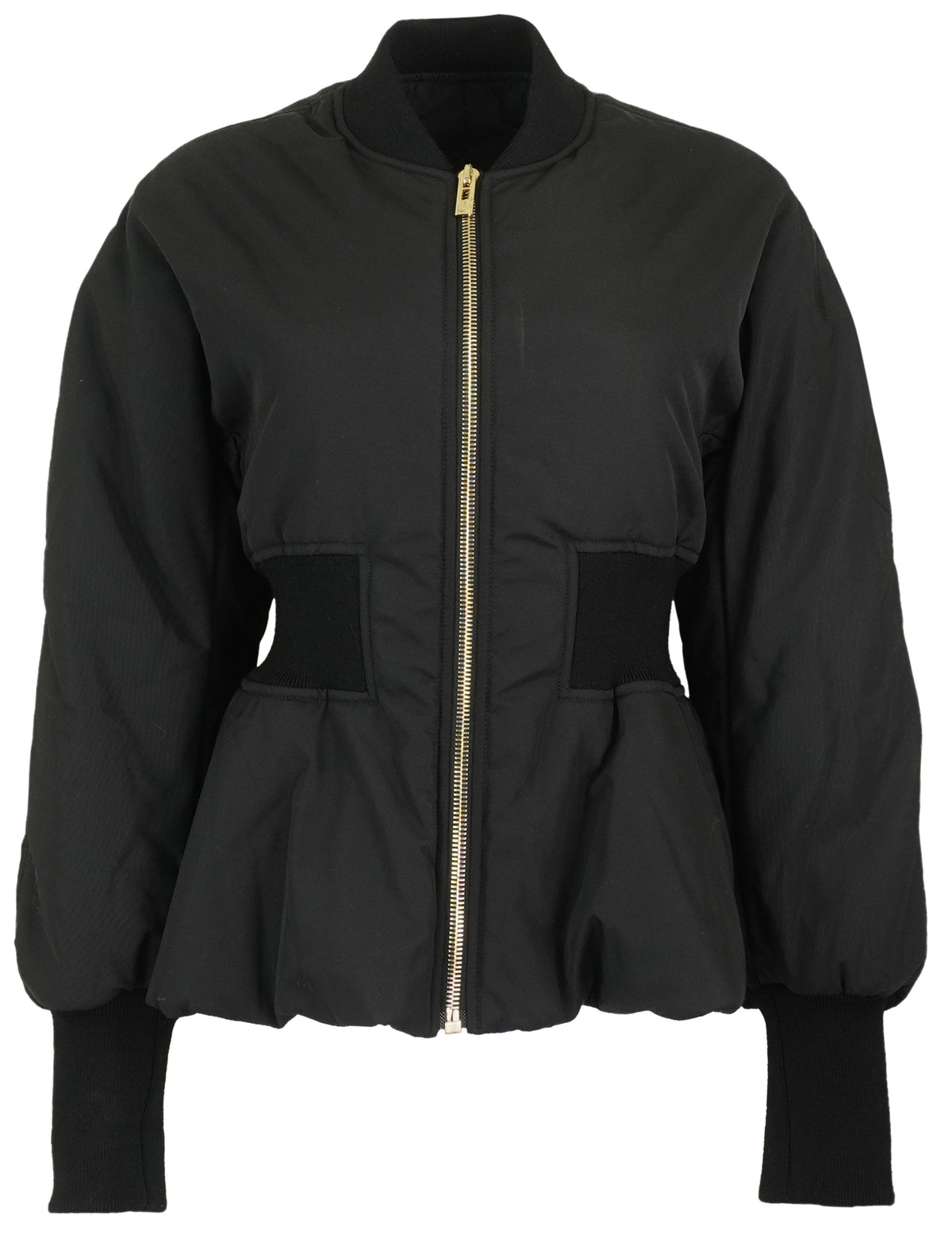 Alaïa Peplum Bomber Jacket in Black - Discounts on ALAÏA at UAL