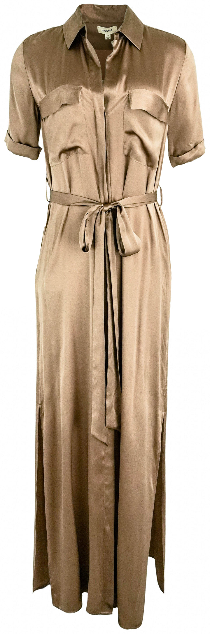 L'AGENCE Klement Cargo Dress in Dark Cappuccino - Discounts on L'AGENCE at UAL