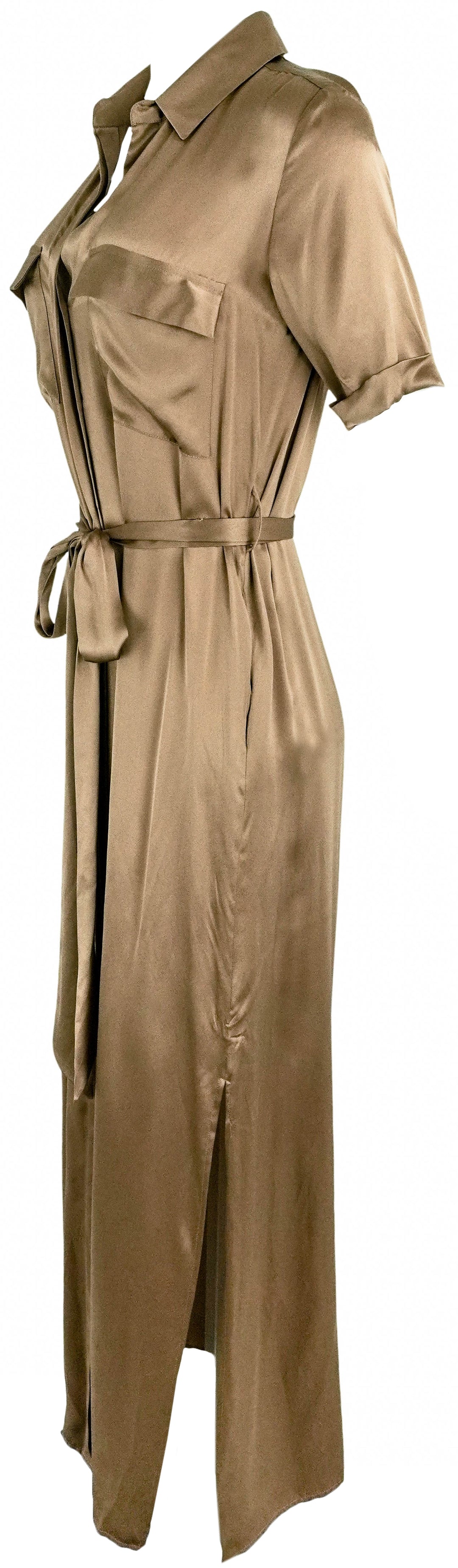 L'AGENCE Klement Cargo Dress in Dark Cappuccino - Discounts on L'AGENCE at UAL