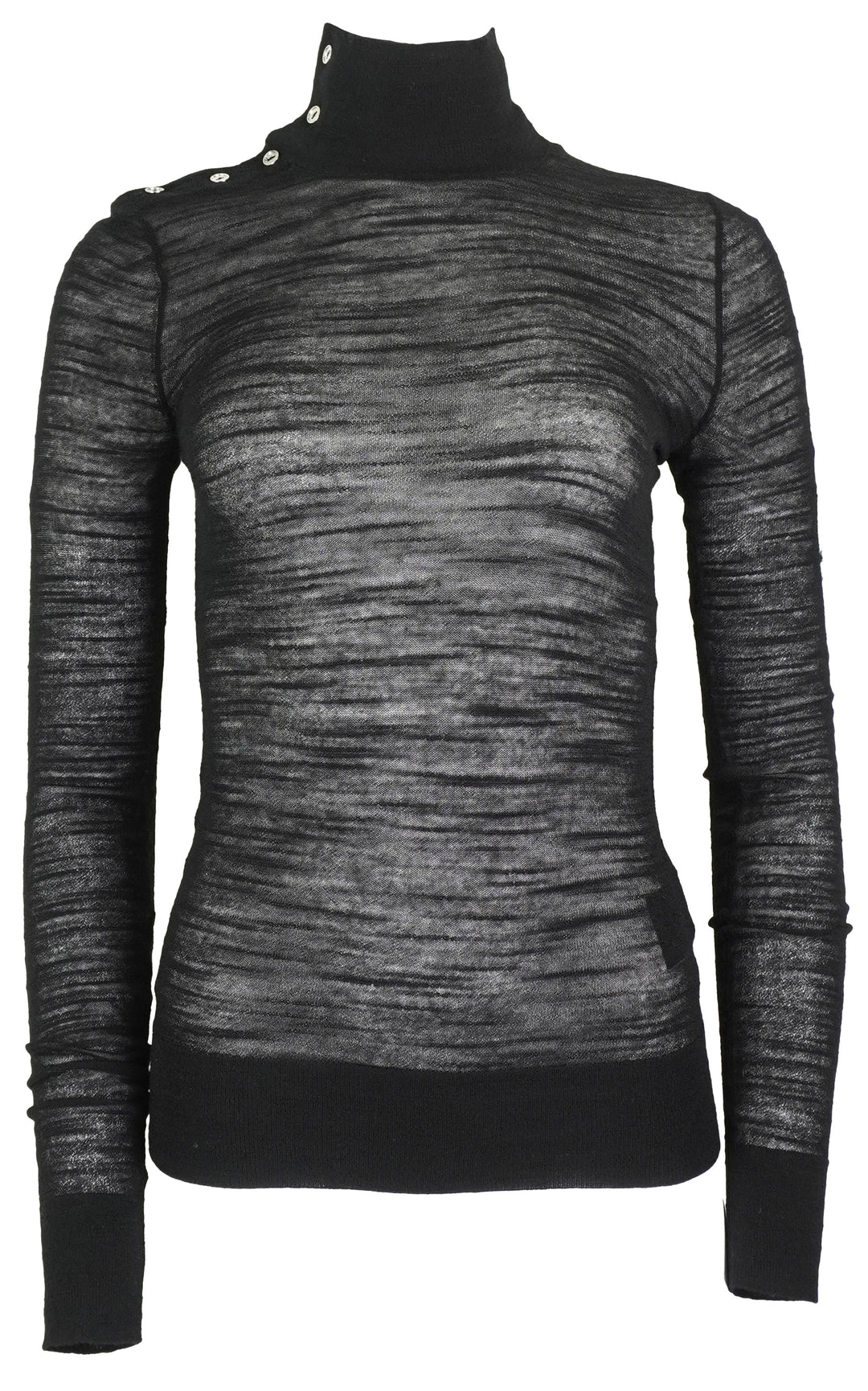 Toteme Wool Slubbed Turtleneck Sweater in Black - Discounts on Toteme at UAL