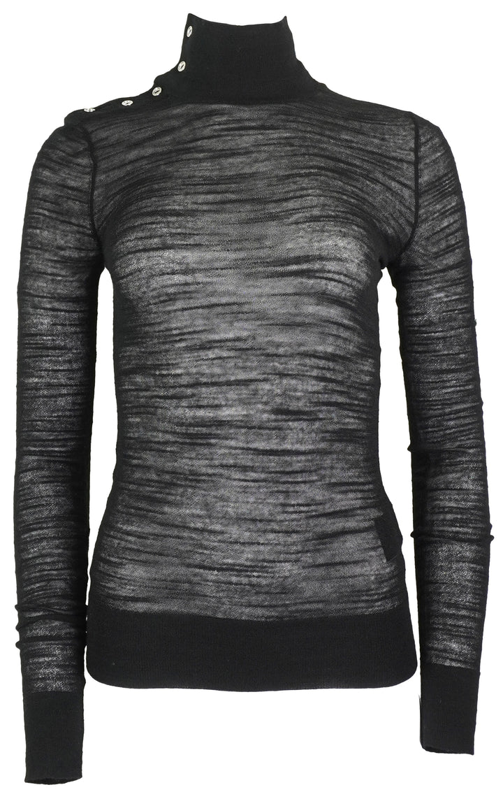 Toteme Wool Slubbed Turtleneck Sweater in Black - Discounts on Toteme at UAL