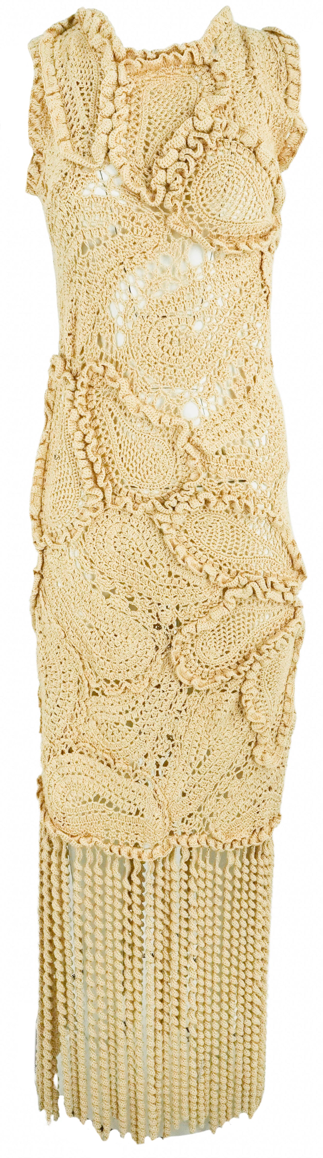 Ulla Johnson Crochet Knit Dress in Tan - Discounts on Ulla Johnson at UAL