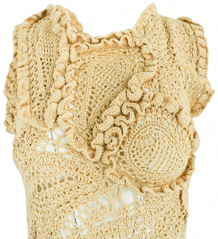 Ulla Johnson Crochet Knit Dress in Tan - Discounts on Ulla Johnson at UAL