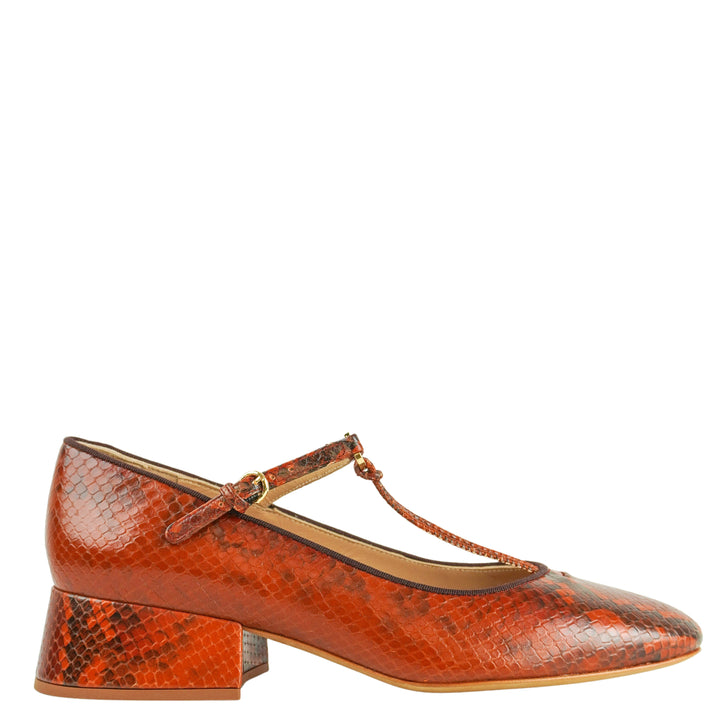 Ulla Johnson Lucy Mary Jane Heels in Sunset Python