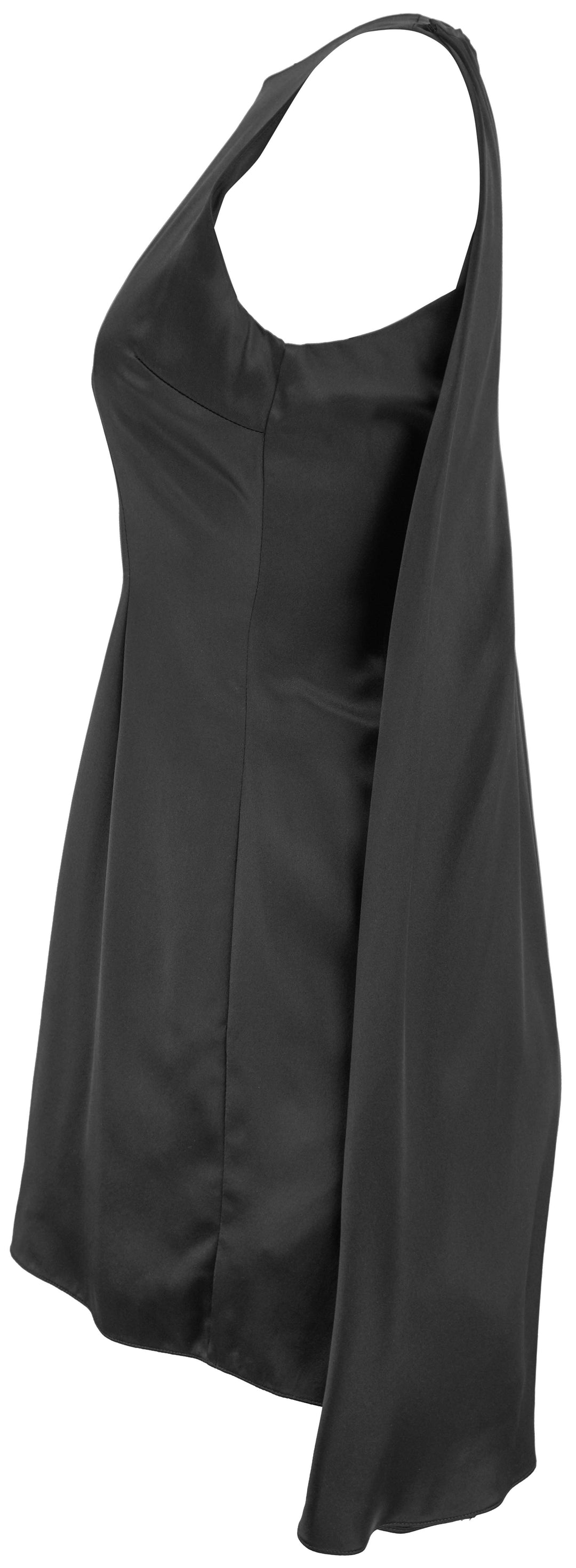 Alejandra Alonso Rojas Silk Mini Dress with Cape in Black - Discounts on Alejandra Alonso Rojas at UAL
