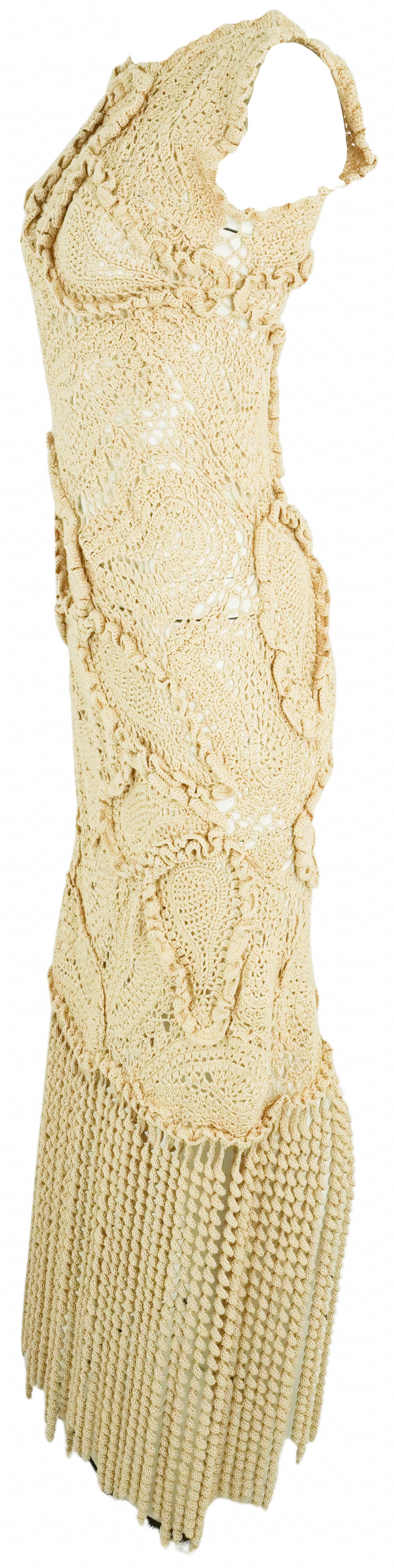Ulla Johnson Crochet Knit Dress in Tan - Discounts on Ulla Johnson at UAL