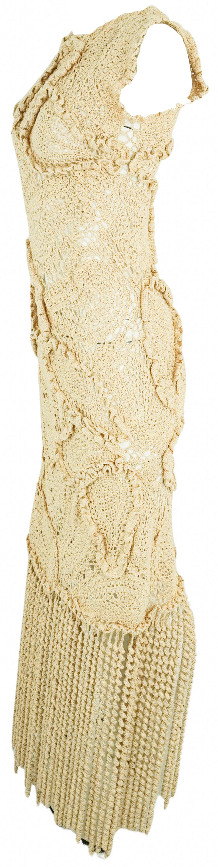 Ulla Johnson Crochet Knit Dress in Tan - Discounts on Ulla Johnson at UAL
