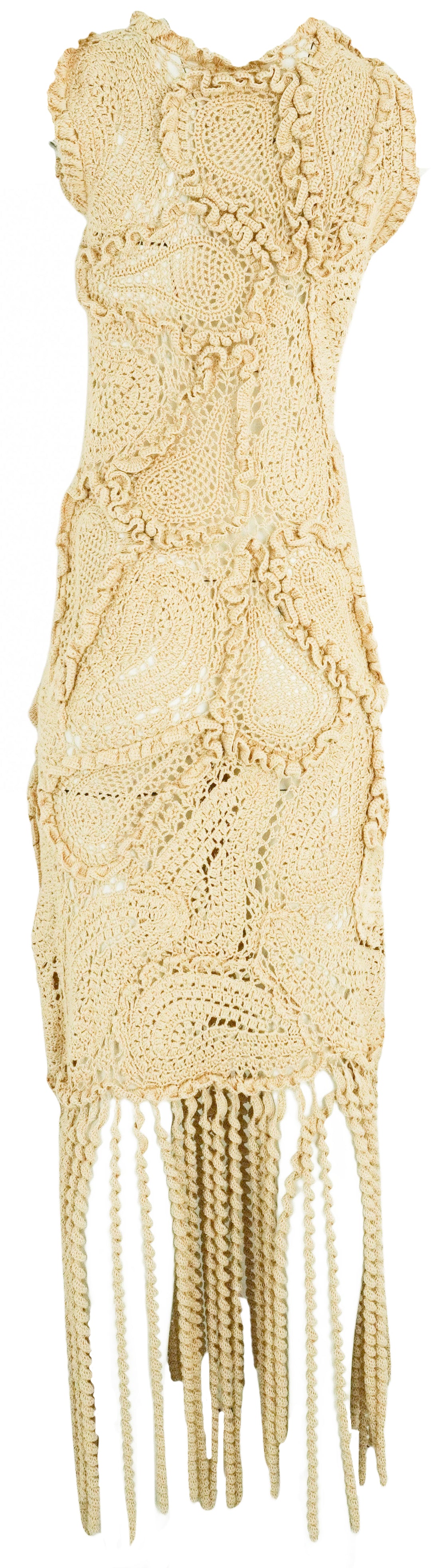 Ulla Johnson Crochet Knit Dress in Tan - Discounts on Ulla Johnson at UAL
