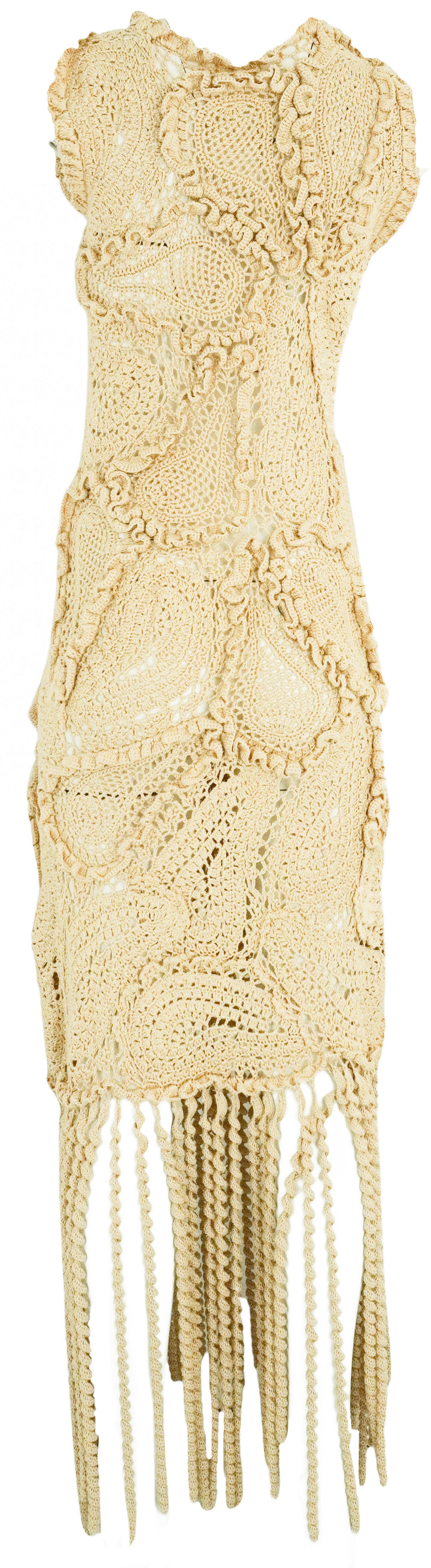 Ulla Johnson Crochet Knit Dress in Tan - Discounts on Ulla Johnson at UAL