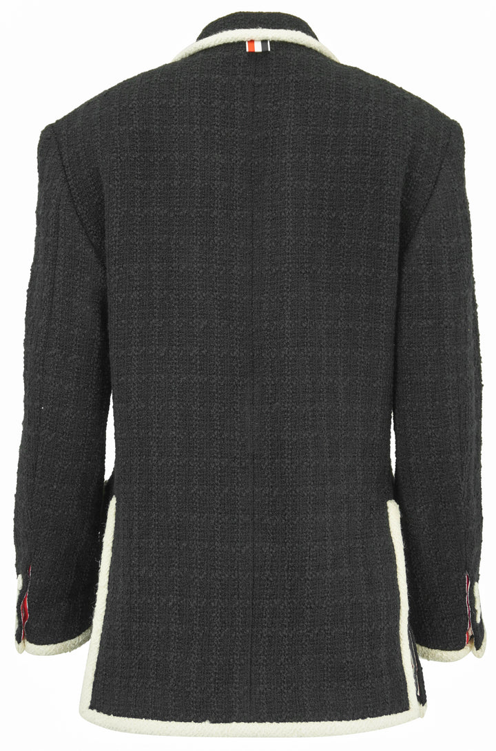 Thom Browne. Safari Jacket with White Tweed Tipping in Black