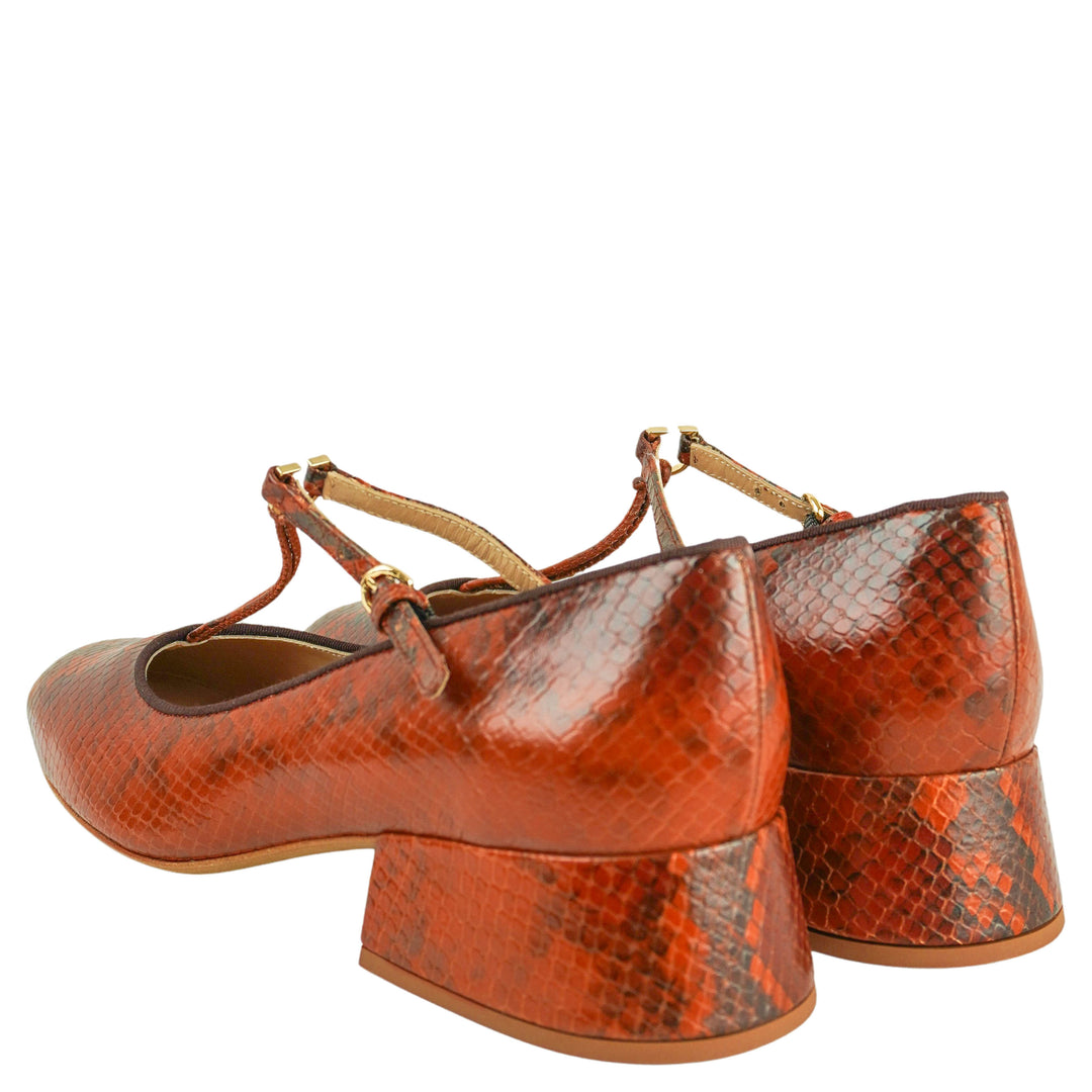 Ulla Johnson Lucy Mary Jane Heels in Sunset Python