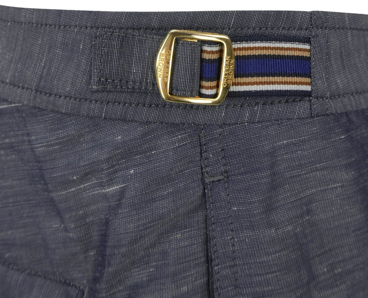 Orlebar Brown Bulldog Linen Shorts in River Blue Stripe - Discounts on Orlebar Brown at UAL
