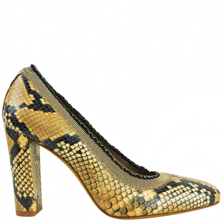 Ulla Johnson Elise Ruffle Pumps in Python Pastel Brown