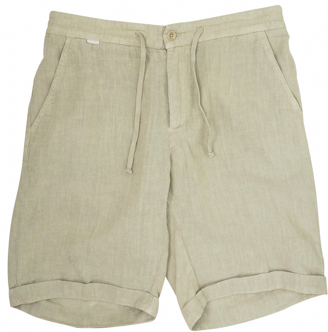 04651/ Linen Bermuda Shorts in Sand - Discounts on 04651/ at UAL