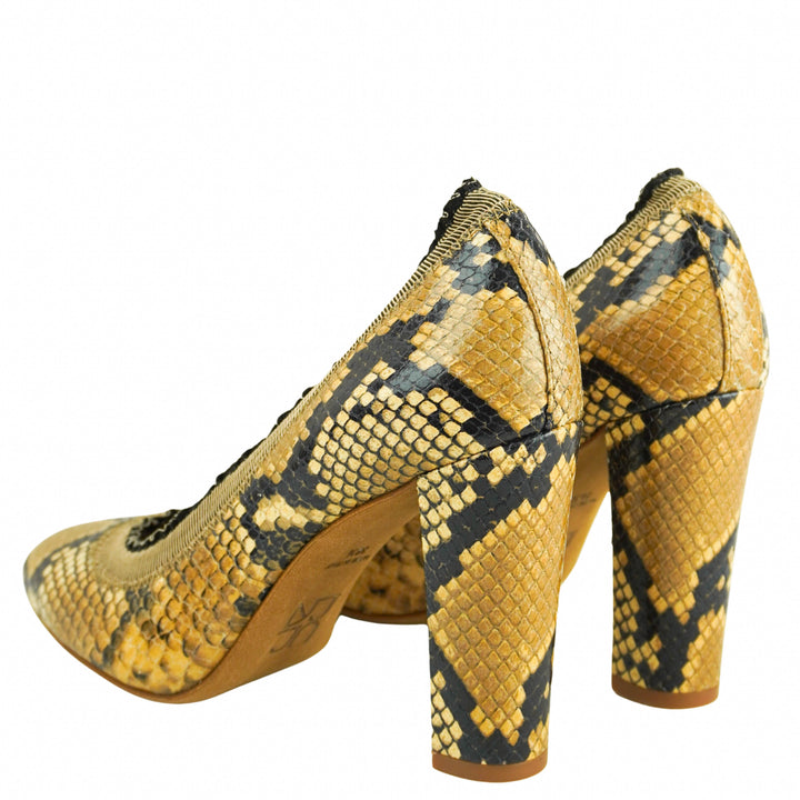 Ulla Johnson Elise Ruffle Pumps in Python Pastel Brown