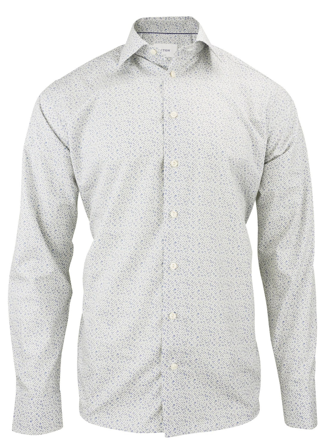 Eton Circle Pattern Shirt in White/Blue - Discounts on Eton at UAL