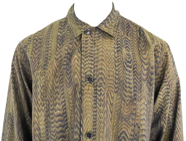 Lemaire Printed Pyjama Shirt in Dark Brown - Discounts on LEMAIRE at UAL