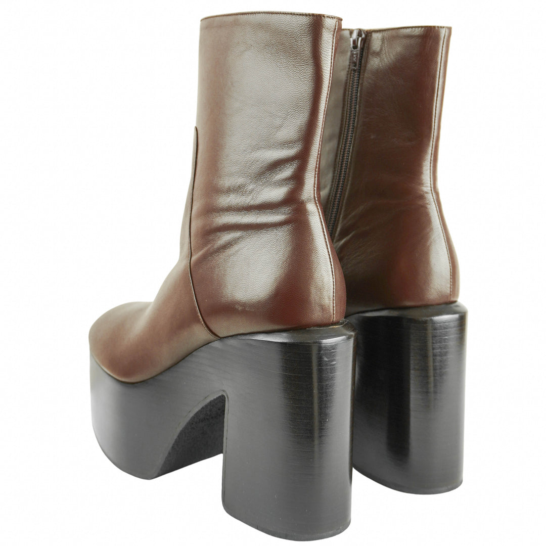 Dries Van Noten Platform Booties in Brown