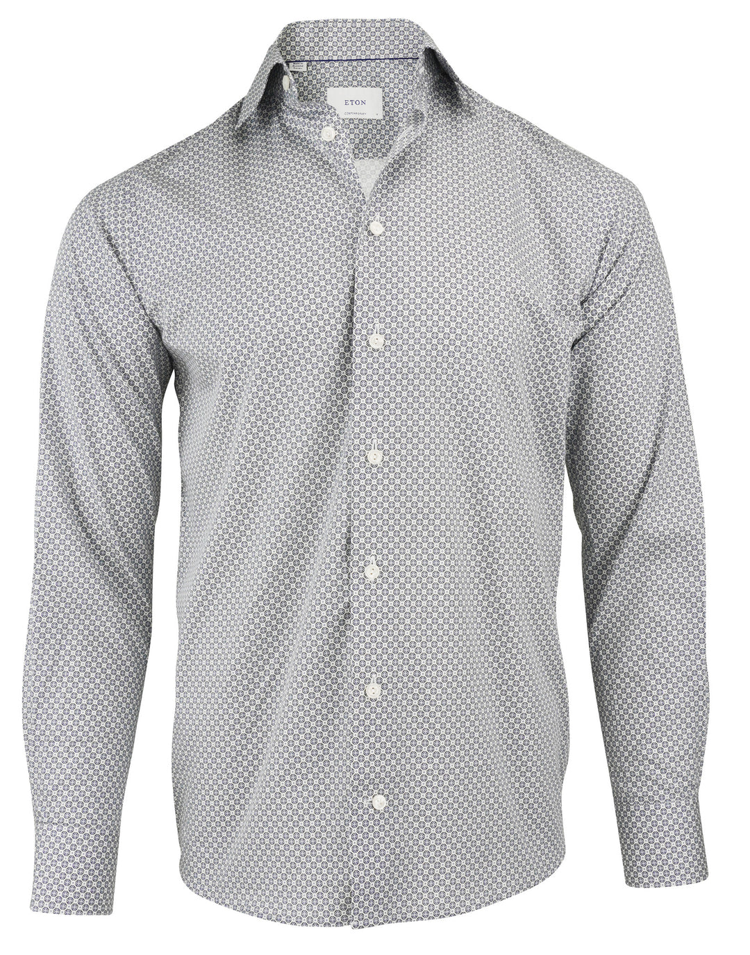 Eton Medallion Shirt in Blue/White - Discounts on Eton at UAL