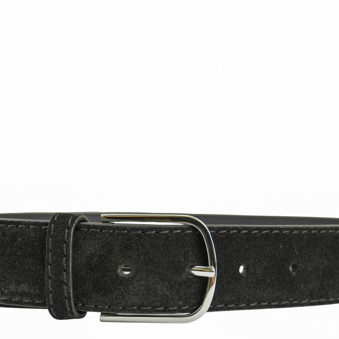 Toteme Wide Trouser Belt in Suede Espresso