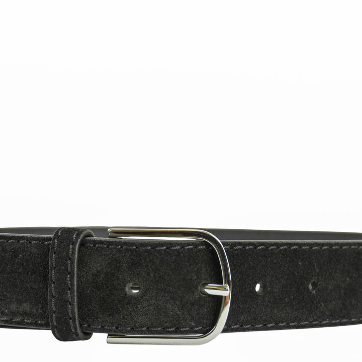 Toteme Wide Trouser Belt in Suede Espresso